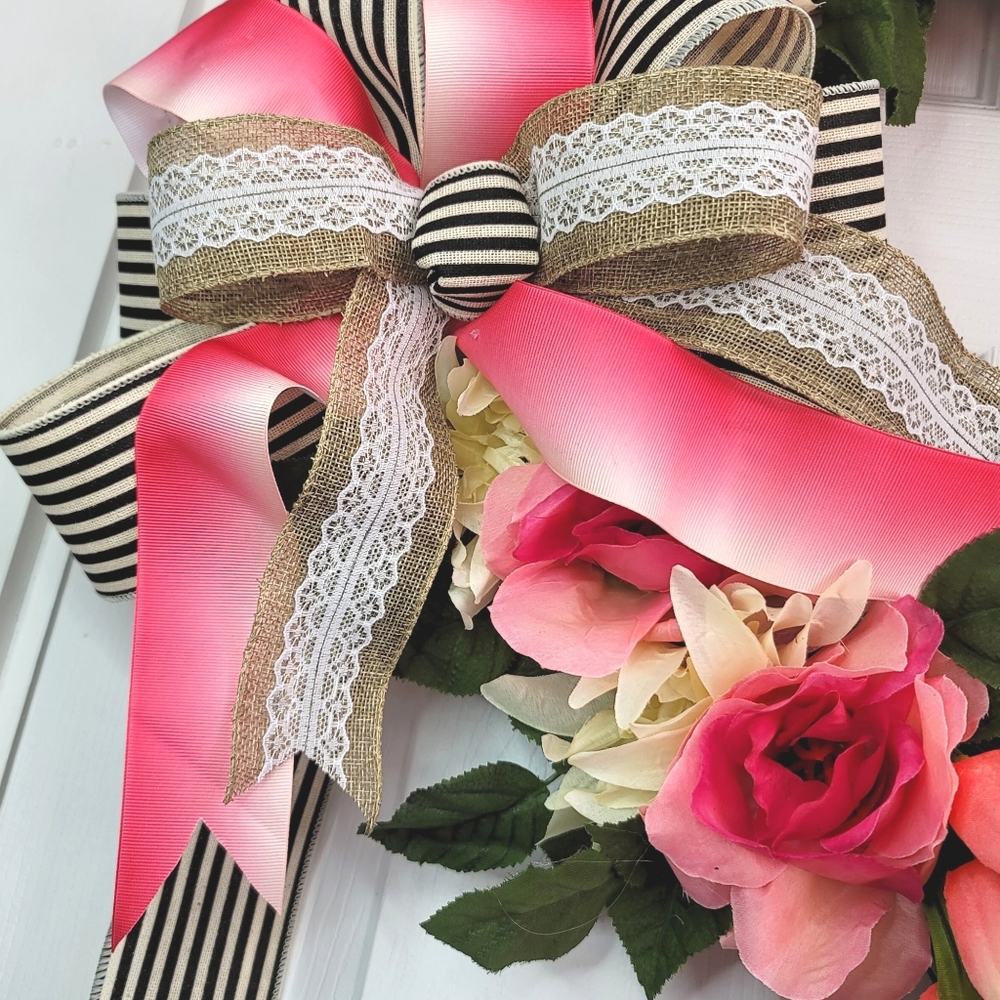 Custom Made Tulip Hello Spring Wreath - Picture 3 of 3